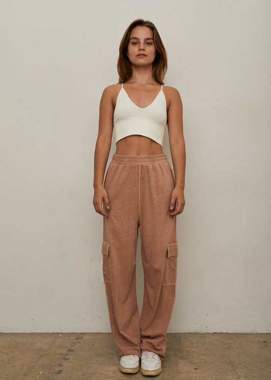 Taupe Cargo Sweatpants