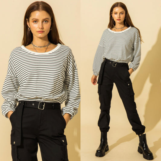 Say No More Stripe Top