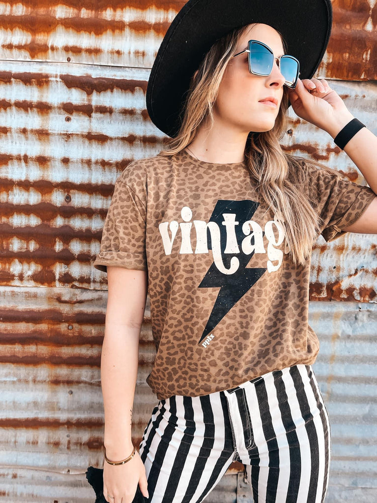 Leopard Vintage Bolt Tee