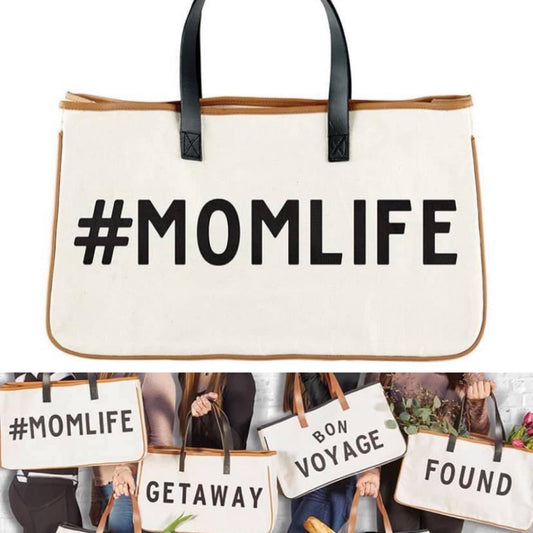 Mom Life Canvas Tote Bag