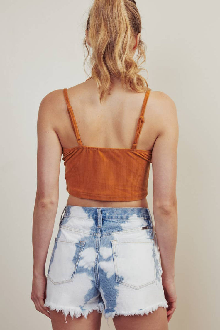 Kancan Bleached Denim Shorts